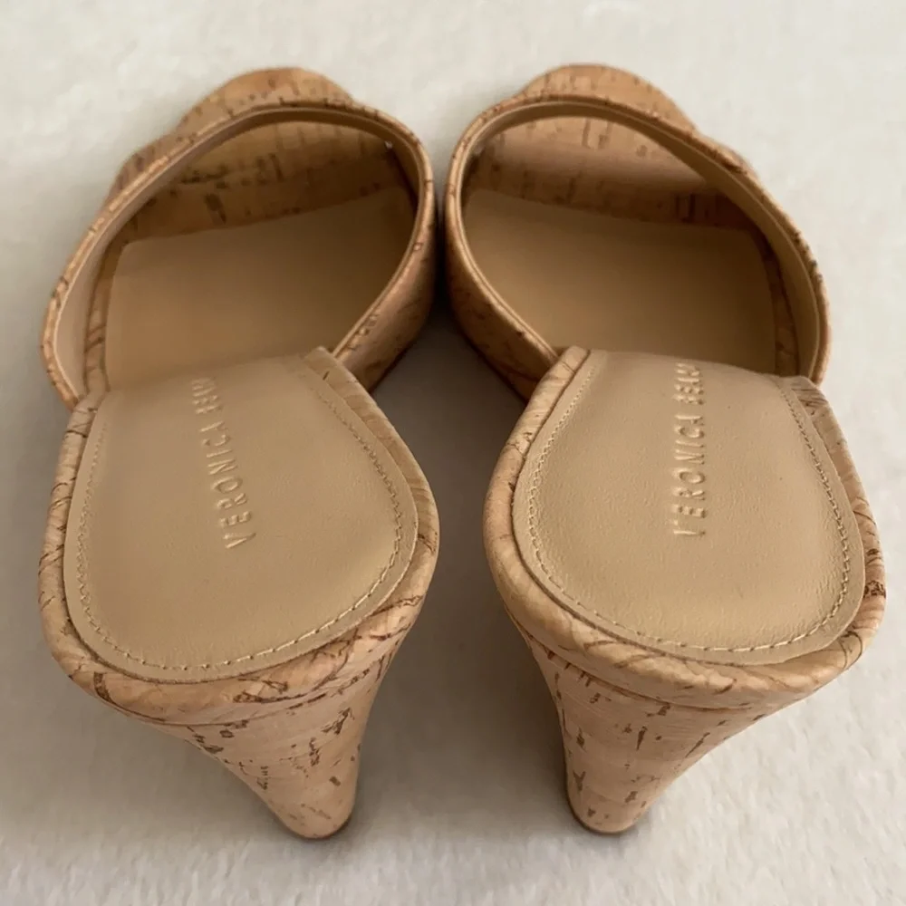 Veronica Beard | Dali Cork Slip On Wedge Heel Sandal Natural/Tan (9) - Picture 8 of 14